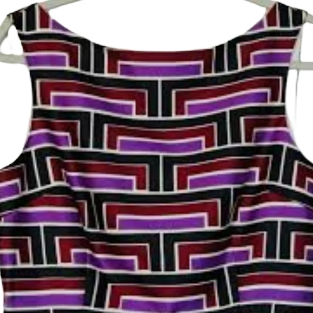 KATE SPADE Florence Broadhurst Sleeveless Geometric Print Silk Blend Dress Sz 0